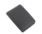 Genuine Men's Soft  Leather Small RFID Slim Wallet - Black