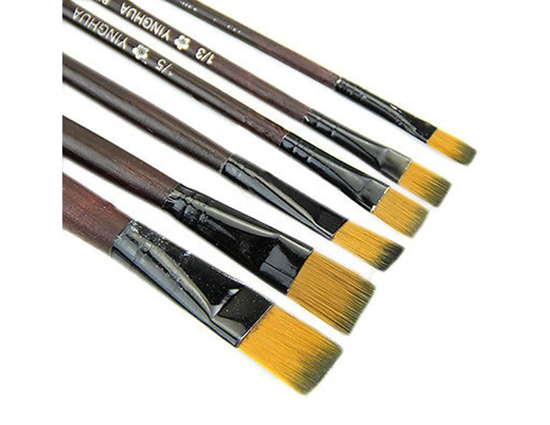 6 Pcs/Set Nylon Acrylic Oil Paint Brushes for Art Artist Supplies Watercolor