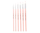 6Pcs/Set Reusable Watercolor Paint Brush Strong Water Absorption Nylon Water Ink Professional Drawing Brush Set Crafts Supplies-Pink