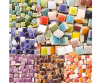 500Pcs 1x1cm Ceramic Mix-color Square Glass DIY Crafts Mosaic Tiles Art Supplies-C