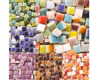 500Pcs 1x1cm Ceramic Mix-color Square Glass DIY Crafts Mosaic Tiles Art Supplies-F