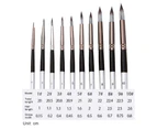 10Pcs/Set Pointed Head Watercolor Paint Brush Moderate Elasticity Nylon Artists Beginners Drawing Brush Set Crafts Supplies-sliver