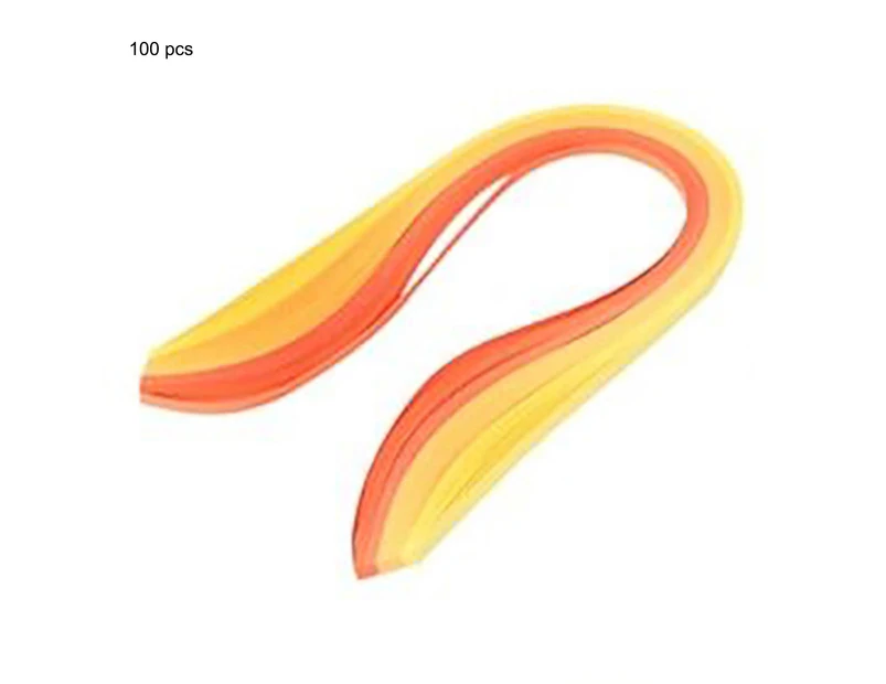 100Pcs 5mm Gradient Color Paper Quilling Strips for DIY Handmade Craft Project-Orange