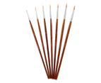 7Pcs Drawing Pens Durable Comfortable Grip Nylon Woden Handle Reusable Anti-deform Fine Hand-painted Thin Hook Line Pen Student Supplies for Gift-Brown