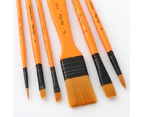 10Pcs/Set Anti-slip Watercolor Paint Brush Easy-grip Handle Nylon Artists Beginners Drawing Brush Set Crafts Supplies