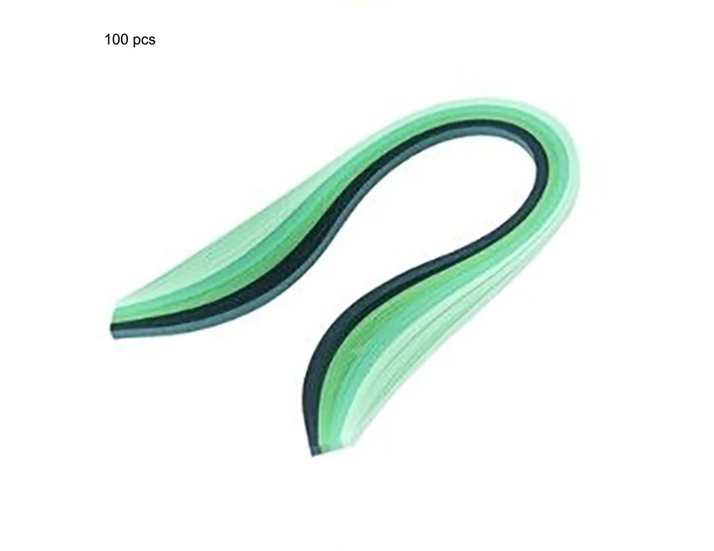 100Pcs 5mm Gradient Color Paper Quilling Strips for DIY Handmade Craft Project-Green