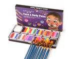 12 Color Body Painting Portable Easy to Apply Water Based Safe Easily Clean Waterproof Lightweight Adults Kids Watercolor Paint Set Art Supplies