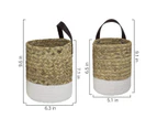 Seaweed Woven Storage Basket Wall Hanging Plant Flower Pot for Garden Patio - Solid Color