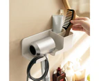 Hair Dyer Holder Punch-free Multi-purpose White Convenient Bathroom Sticky Hair Dryer Wall Rack Washroom Supplies