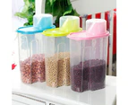 2.5L Large Rice Cereal Bean Dry Food Storage Dispenser Container Lid Sealed Box - Yellow