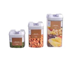 Rectangular Dry Food Cereal Flour Beans Airtight Flip Storage Container Holde - 0