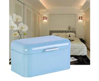 Home Office Metal Storage Box Bread Shape Large Capacity Container Organizer - Blue