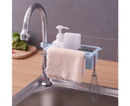Kitchen Sink Faucet Draining Sponge Soap Brush Towel Holder Storage Rack Basket - Green