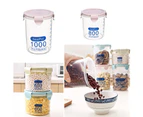 Clear Plastic Canister Snack Tea Coffee Kitchen Storage Jar Bottle with Clip T - 0