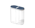 Stackable Food Storage Tank with Partition PP Leak-proof Grain Storage Box Kitchen Gadget - Blue