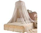 Bed Net Lace Translucent Elegant Lightweight Breathable Safe Curtain for Decor - White
