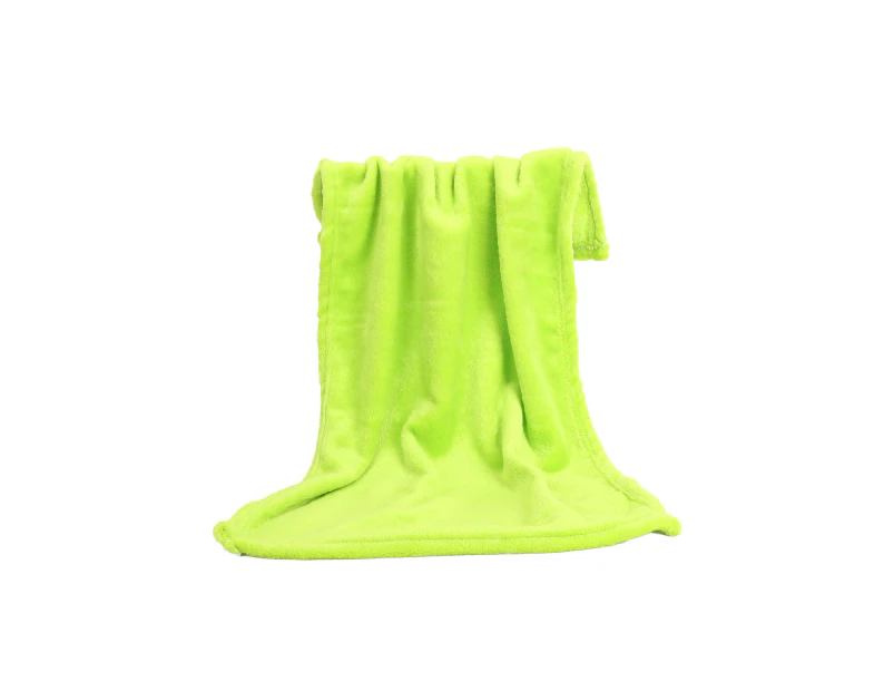 Coral Fleece Blankets Super Soft Shaggy Universal Solid-color Fleece Blankets for Sofa - Green