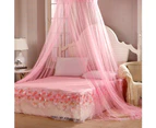 Elegent Lace House Bedding Decor Sweet Round Bed Canopy Dome Mosquito Net - Pink