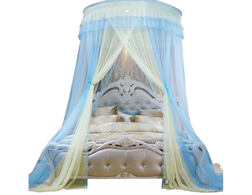 Household Dome Princess Bed Curtain Canopy Kids Room Mosquito Fly Insect Net - Yellow Blue