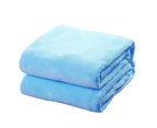 Soft Solid Color Warm Blanket Home Living Room Bedspread Cover Rug Sofa Decor - Sky Blue