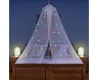 Children Kids Canopy Hanging Dome Tent Mosquito Bed Net Glow in Dark Star Decor