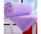 Soft Solid Color Warm Blanket Home Living Room Bedspread Cover Rug Sofa Decor - Purple