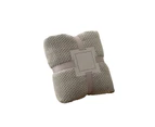 Beautiful Wrinkle-resistant Blanket Skin-friendly Breathable Flannel Yoga Blanket for Home - Light Grey