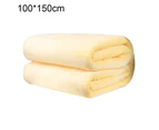 Polyester Soft Warm Solid Color Blanket Sleep Cover Rug for Home Bedroom Bedding - Yellow