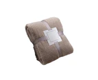 Beautiful Wrinkle-resistant Blanket Skin-friendly Breathable Flannel Yoga Blanket for Home - Khaki