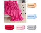 Polyester Soft Warm Solid Color Blanket Sleep Cover Rug for Home Bedroom Bedding - Red