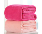 Polyester Soft Warm Solid Color Blanket Sleep Cover Rug for Home Bedroom Bedding - Pink