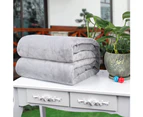 Polyester Soft Warm Solid Color Blanket Sleep Cover Rug for Home Bedroom Bedding - Light Blue