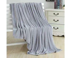 Polyester Soft Warm Solid Color Blanket Sleep Cover Rug for Home Bedroom Bedding - Silver Grey