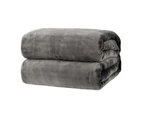 Polyester Soft Warm Solid Color Blanket Sleep Cover Rug for Home Bedroom Bedding - Dark Grey