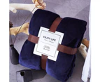 Winter Solid Color Thickened Warm Flannel Blanket for Car Office Sofa Bedroom - Camel