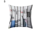 Newspaper Throw Pillow Case Cushion Cover Sofa Bed Car Cafe Office Decoration - 5#