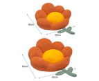 Seat Mat Detachable Extra-soft Texture Thickened Flower Shape Sitting Chair Seat Mat for Floor - Orange