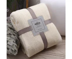 Winter Warm Mesh Pineapple Grid Soft Flannel Bed Sofa Carpet Conditioner Blanket - Blue