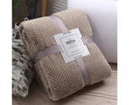 Winter Warm Mesh Pineapple Grid Soft Flannel Bed Sofa Carpet Conditioner Blanket - Army Green
