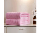 Winter Warm Mesh Pineapple Grid Soft Flannel Bed Sofa Carpet Conditioner Blanket - Purple