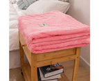 Winter Solid Color Thick Warm Sofa Couch Bed Soft Throw Blanket Bedroom Bedding - Pink