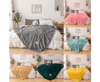 Winter Solid Color Thick Warm Sofa Couch Bed Soft Throw Blanket Bedroom Bedding - Green