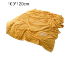 Winter Solid Color Thick Warm Sofa Couch Bed Soft Throw Blanket Bedroom Bedding - Yellow