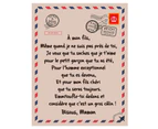 French Message Letter Print Soft Flannel Blanket Cover Bedspread Bed Sofa Decor - 150*200cm to My Son French