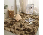 Tie-dye Carpet Living Room Coffee Table Bedroom Cute Bedside Blanket Floor Mat - Khaki 04