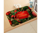 Bath Mat Eco-friendly Cartoon Pattern Flannel Xmas Themed Water Absorption Floor Pad for Home - 8