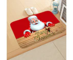 Bath Mat Eco-friendly Cartoon Pattern Flannel Xmas Themed Water Absorption Floor Pad for Home - 10