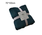 Skin-friendly Soft Throw Blanket Polyester Air Conditioned Blanket for Sofa - Atrovirens