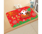 Bath Mat Eco-friendly Cartoon Pattern Flannel Xmas Themed Water Absorption Floor Pad for Home - 1
