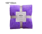 Skin-friendly Soft Throw Blanket Polyester Air Conditioned Blanket for Sofa - Purple